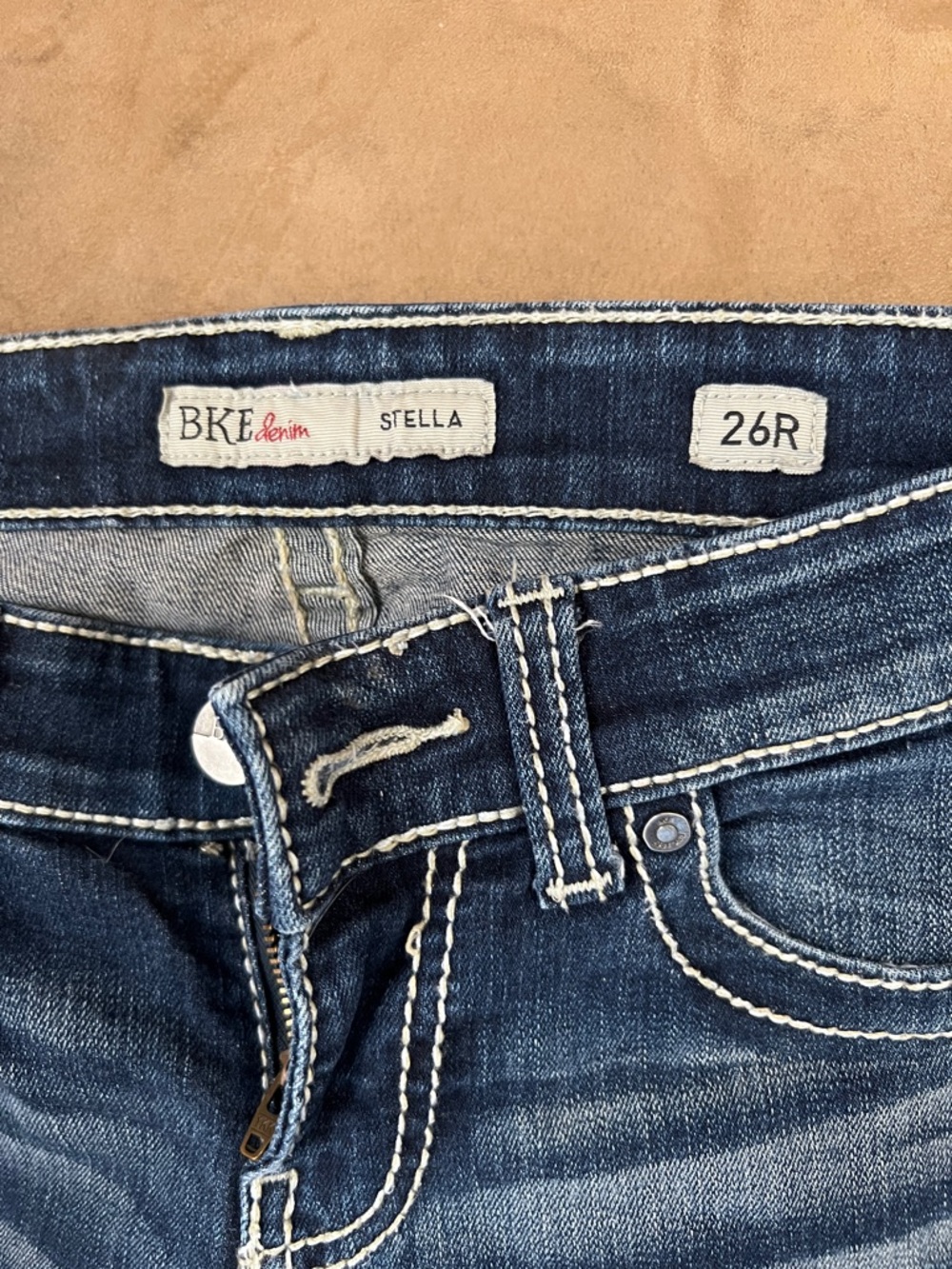 BKE Women's Dark & Medium Blue Bootcut Jeans with Faded Detail - Picture 2 of 6